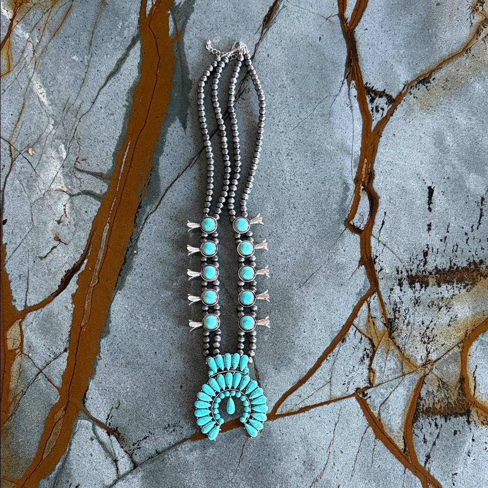 & Other Stories Turquoise and Silver Necklace